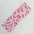 70s retro pink smiles pattern  Yoga Mat Gallery Image 1