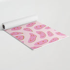 70s retro pink smiles pattern  Yoga Mat Gallery Image 2