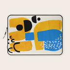 Mid Century Modern abstract Minimalist Fun Colorful Shapes Patterns Ikea Yellow & Blue Laptop Sleeve Gallery Image 1