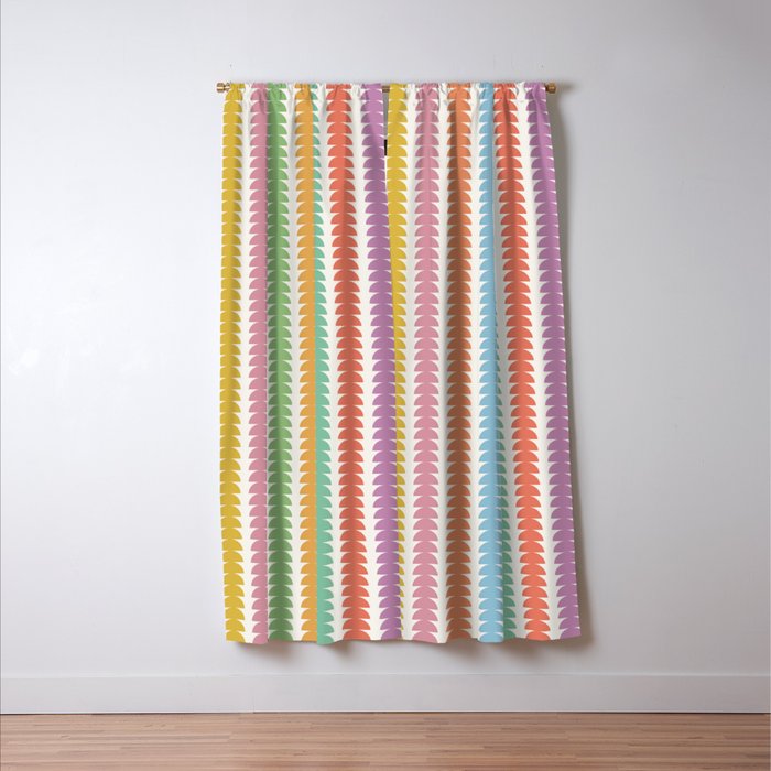 Maude Pattern - Retro Rainbow Window Curtain Gallery Image 3