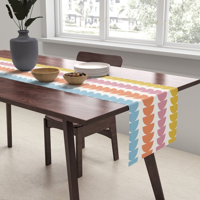 Maude Pattern - Retro Rainbow Table Runner Gallery Image 2
