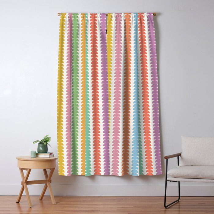 Maude Pattern - Retro Rainbow Window Curtain Gallery Image 5