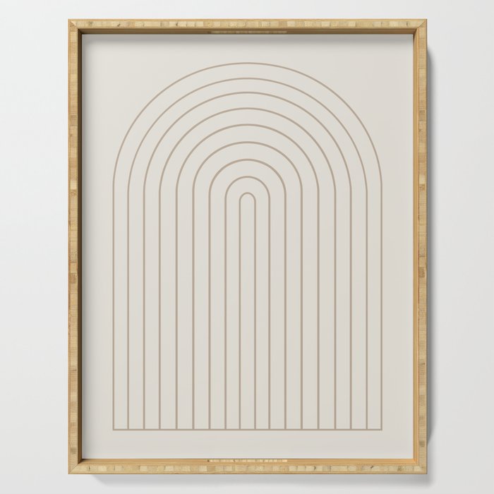 Minimal Arch XI Natural Neutral Modern Geometric Lines Serving Tray Gallery Image 1