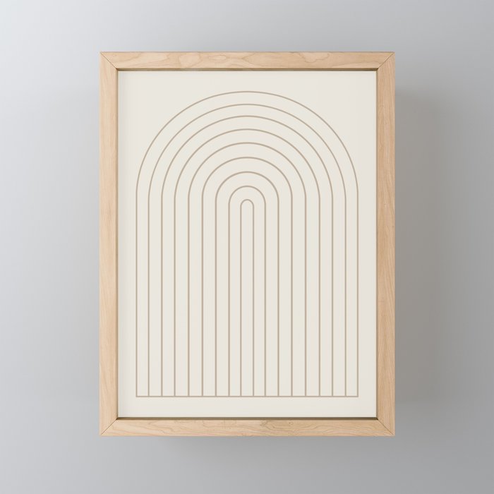 Minimal Arch XI Natural Neutral Modern Geometric Lines Mini Art Print Gallery Image 1