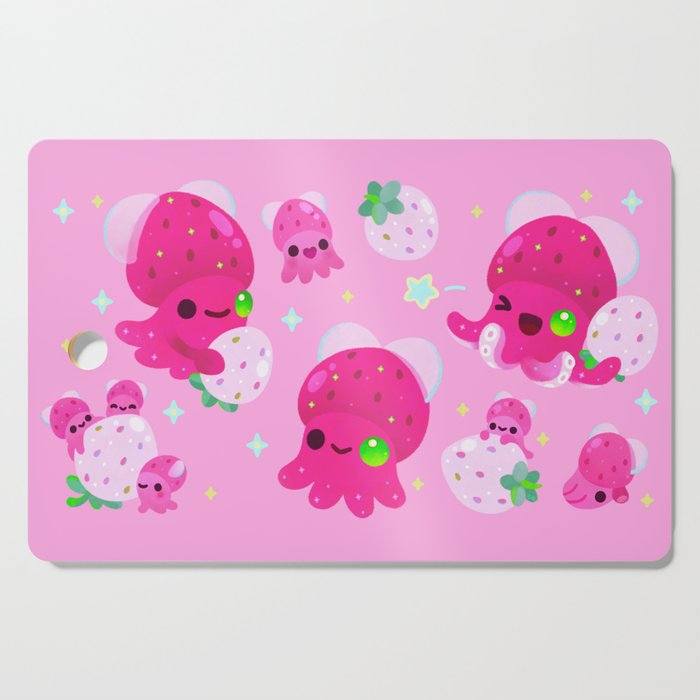 Strawberry squid Cutting Board Gallery Image 1