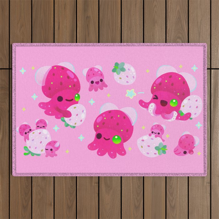 Strawberry squid Outdoor Rug Gallery Image 1