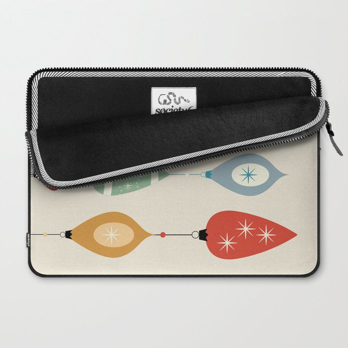 Mid Century Modern Christmas Baubles Laptop Sleeve Gallery Image 2