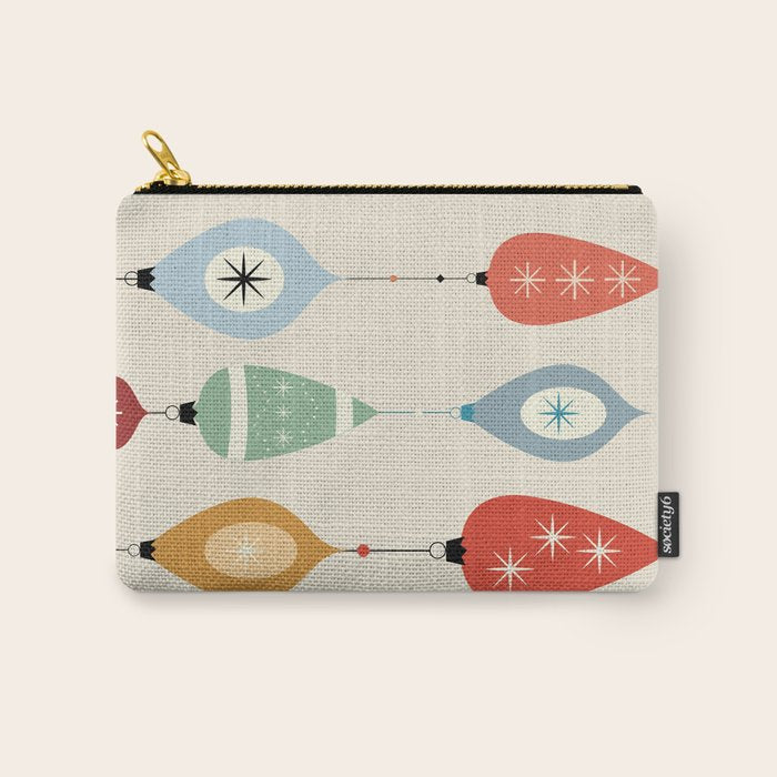 Mid Century Modern Christmas Baubles Carry All Pouch Gallery Image 1