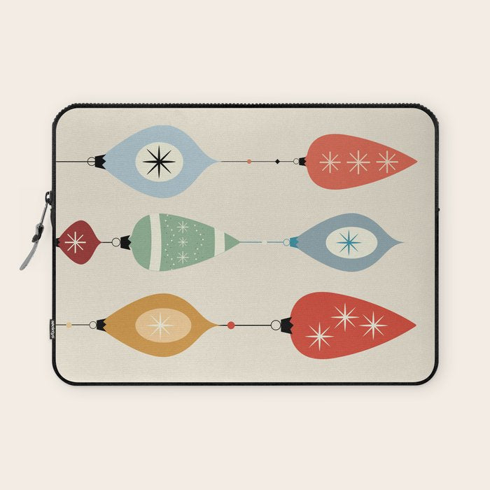 Mid Century Modern Christmas Baubles Laptop Sleeve Gallery Image 1
