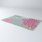 Festive, Floral Prints, Bright Pink, Teal and Green Rug Gallery Image 3