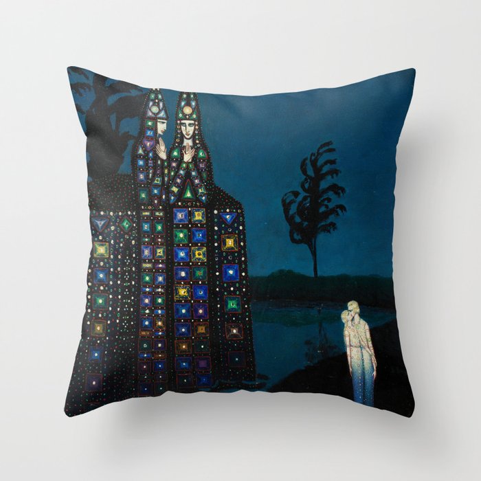 'Confirmation of Love,' Magical Realism Portrait Painting by BolesÅaw Biegas Throw Pillow Gallery Image 6