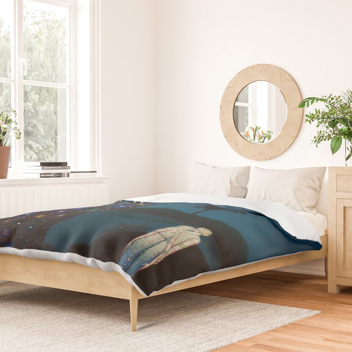 'Confirmation of Love,' Magical Realism Portrait Painting by BolesÅaw Biegas Duvet Cover Gallery Image 2