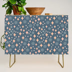 Christmas lights pink and blue pattern Credenza Gallery Image 1