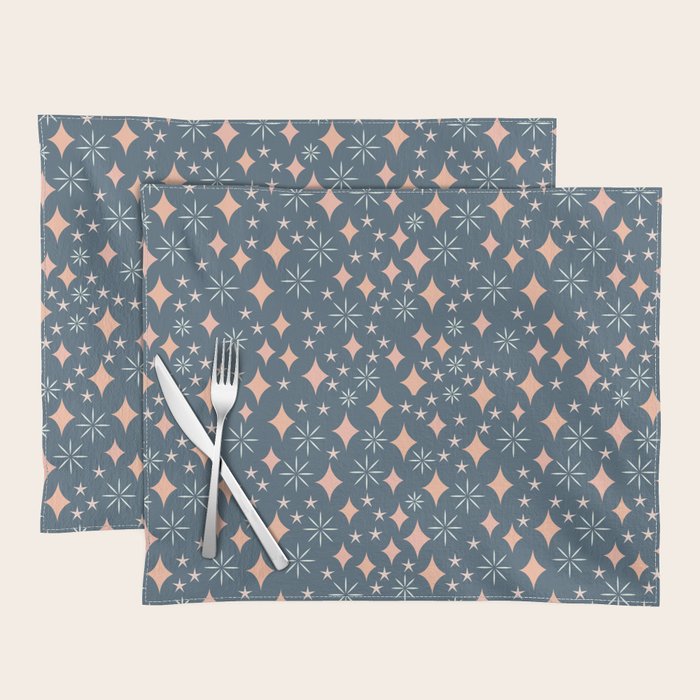 Christmas lights pink and blue pattern Placemat Gallery Image 1