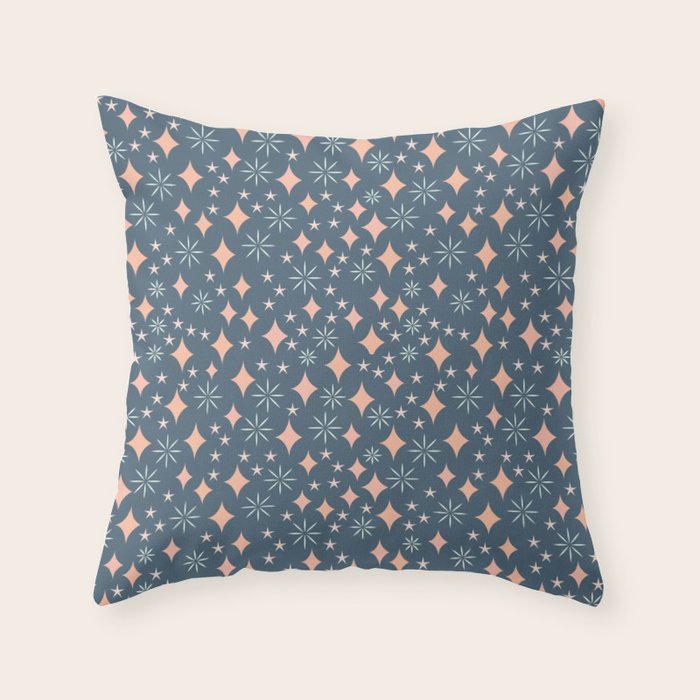 Christmas lights pink and blue pattern Throw Pillow Gallery Image 6