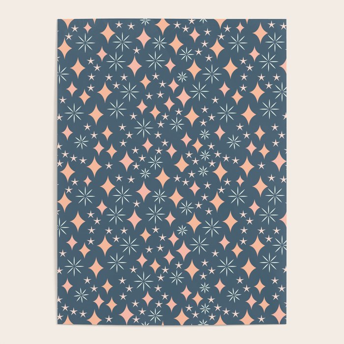 Christmas lights pink and blue pattern Poster Gallery Image 1