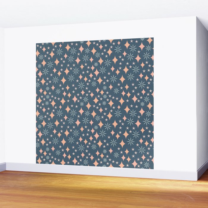 Christmas lights pink and blue pattern Wall Mural Gallery Image 2