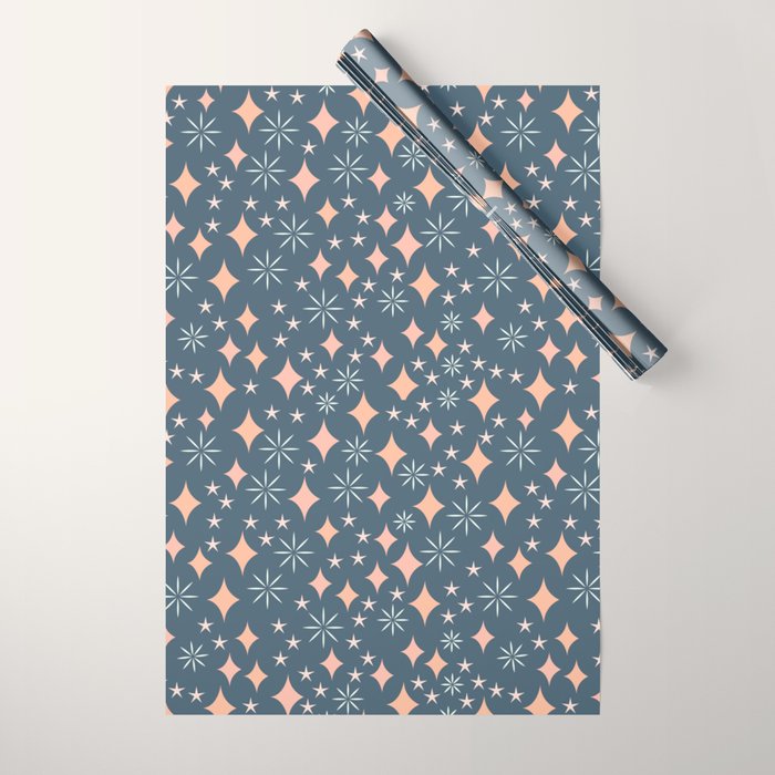 Christmas lights pink and blue pattern Wrapping Paper Gallery Image 1