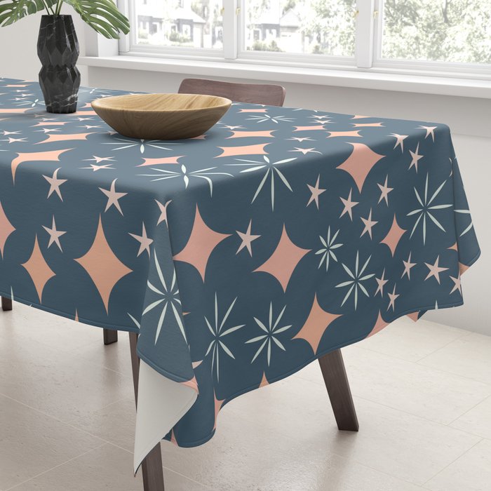Christmas lights pink and blue pattern Tablecloth Gallery Image 3