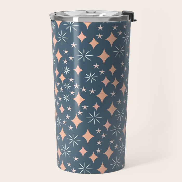 Christmas lights pink and blue pattern Travel Mug Gallery Image 2