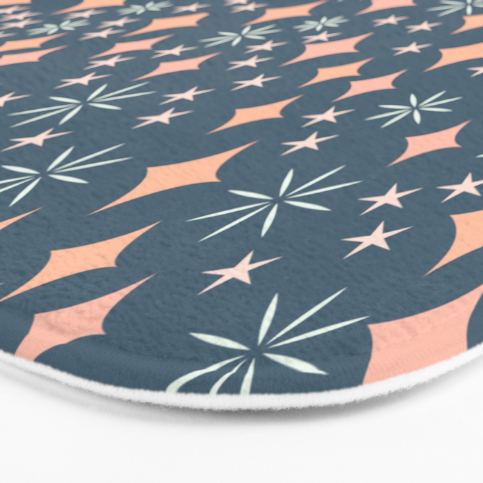 Christmas lights pink and blue pattern Bath Mat Gallery Image 3