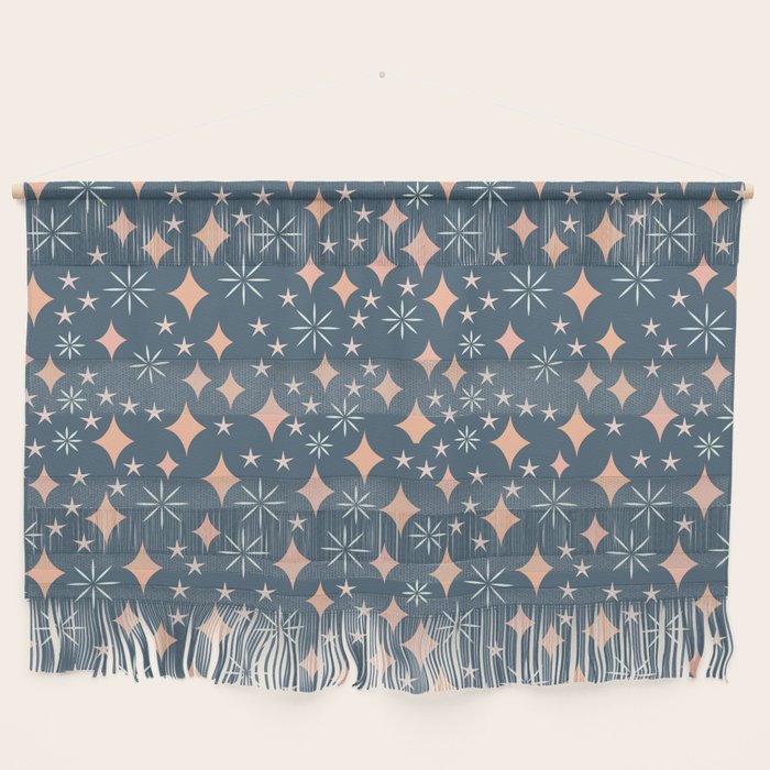 Christmas lights pink and blue pattern Wall Hanging Gallery Image 1