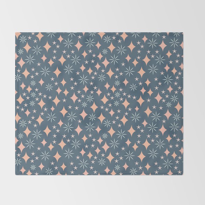Christmas lights pink and blue pattern Throw Blanket Gallery Image 2