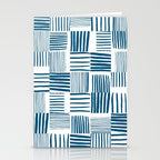 Torn Lines Abstract 03 White Blue Stationery Card Gallery Image 2