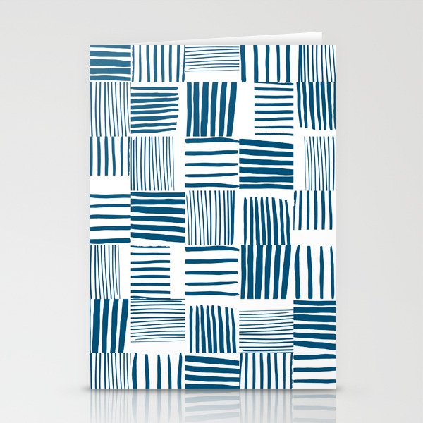 Torn Lines Abstract 03 White Blue Stationery Card Gallery Image 2