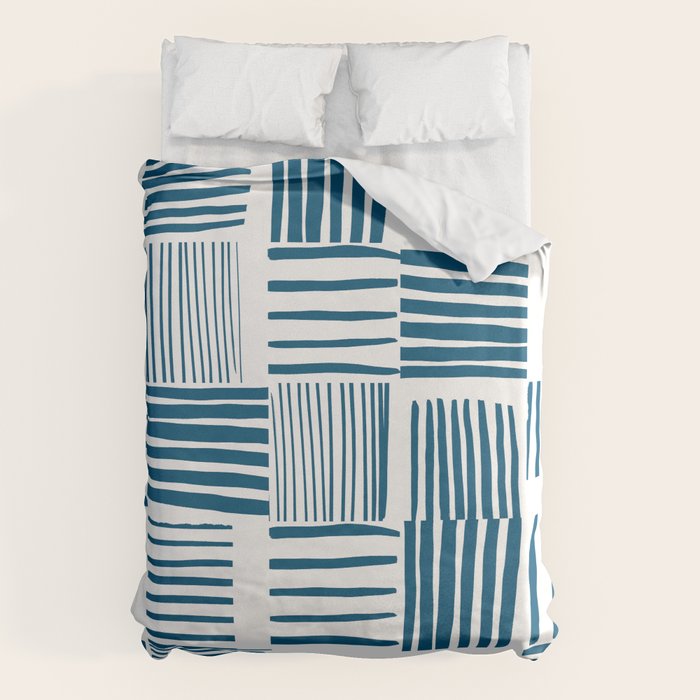Torn Lines Abstract 03 White Blue Duvet Cover Gallery Image 6