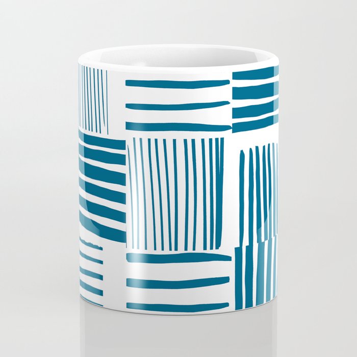 Torn Lines Abstract 03 White Blue Coffee Mug Gallery Image 4