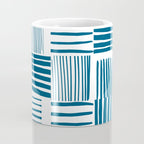 Torn Lines Abstract 03 White Blue Coffee Mug Gallery Image 4