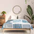 Torn Lines Abstract 03 White Blue Comforter Gallery Image 3