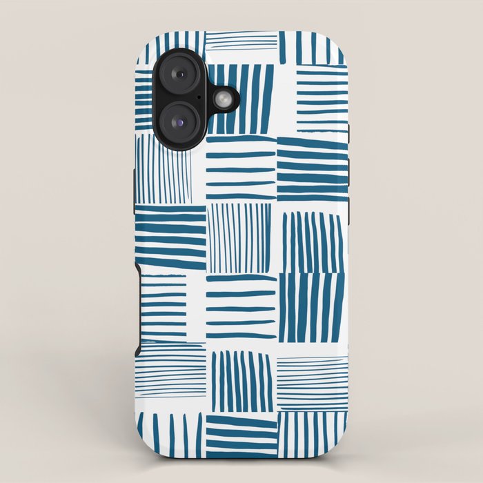 Torn Lines Abstract 03 White Blue iPhone Case Gallery Image 1