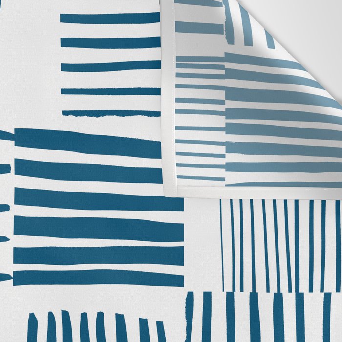 Torn Lines Abstract 03 White Blue Wall Tapestry Gallery Image 3