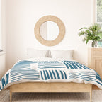Torn Lines Abstract 03 White Blue Duvet Cover Gallery Image 3
