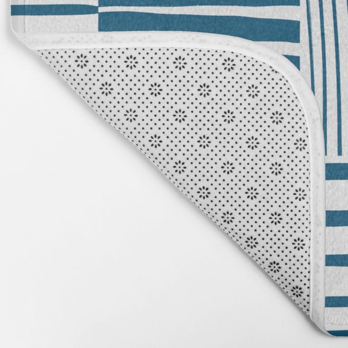 Torn Lines Abstract 03 White Blue Bath Mat Gallery Image 2