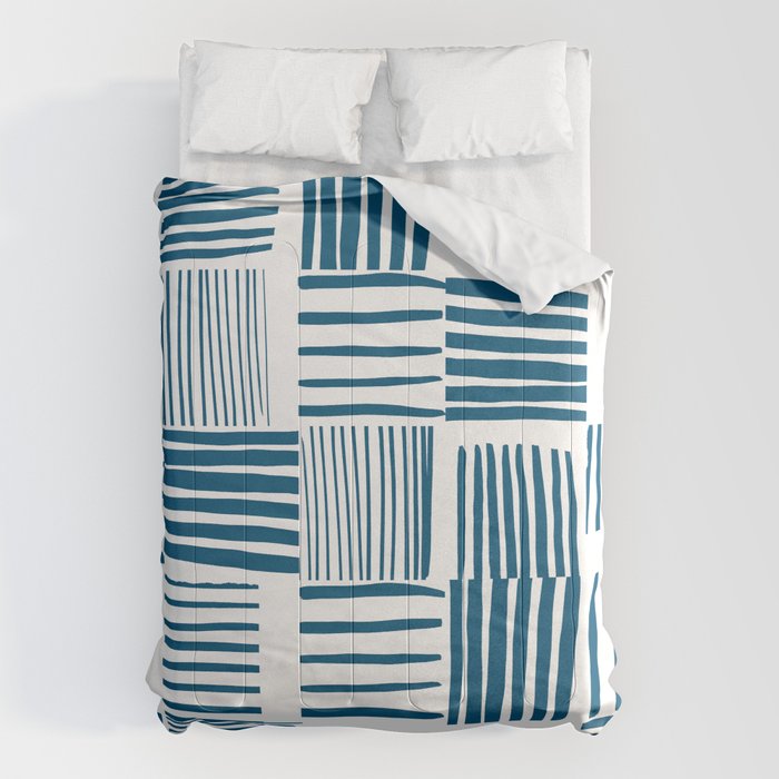 Torn Lines Abstract 03 White Blue Comforter Gallery Image 6