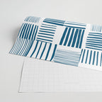 Torn Lines Abstract 03 White Blue Wrapping Paper Gallery Image 2