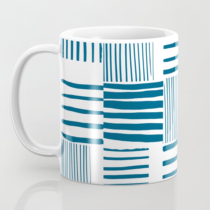 Torn Lines Abstract 03 White Blue Coffee Mug Gallery Image 3