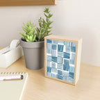 Torn Lines Abstract 03 White Blue Mini Art Print Gallery Image 2