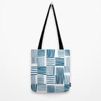 Torn Lines Abstract 03 White Blue Tote Bag Gallery Image 2