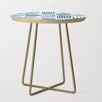 Torn Lines Abstract 03 White Blue Side Table Gallery Image 1