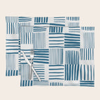 Torn Lines Abstract 03 White Blue Placemat Gallery Image 1
