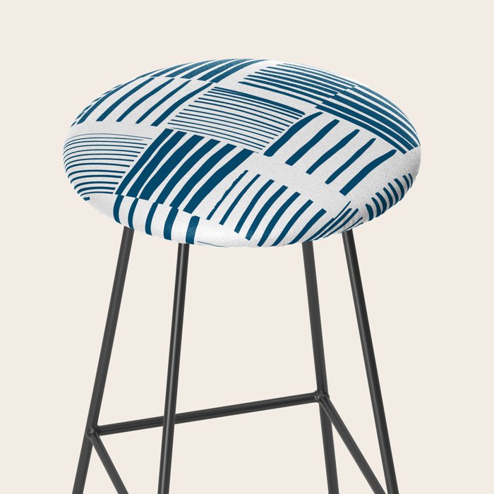 Torn Lines Abstract 03 White Blue Stool Gallery Image 2