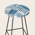 Torn Lines Abstract 03 White Blue Stool Gallery Image 2