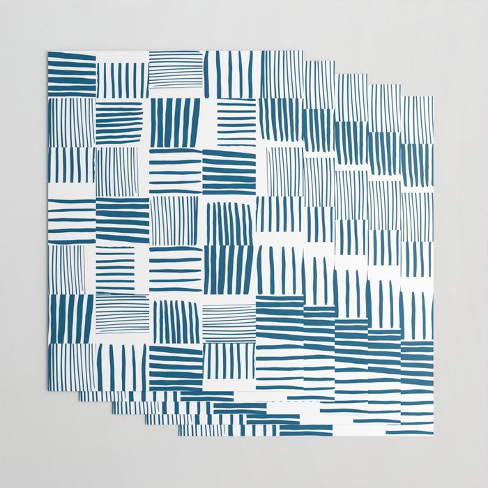Torn Lines Abstract 03 White Blue Wrapping Paper Gallery Image 3