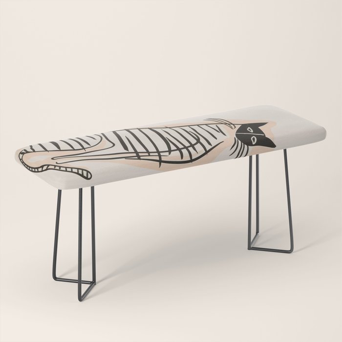 Abstract Cat in Lines Bench Gallery Image 1