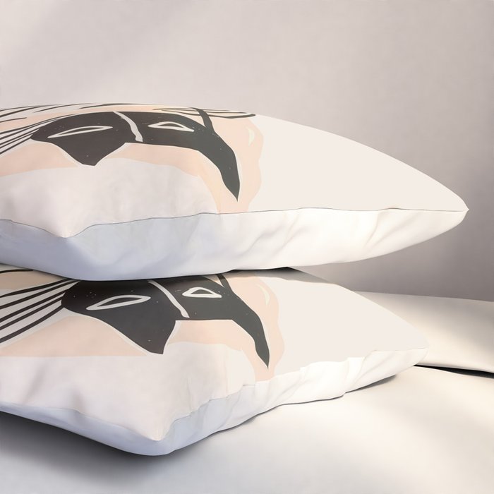Abstract Cat in Lines Pillow Sham Gallery Image 3
