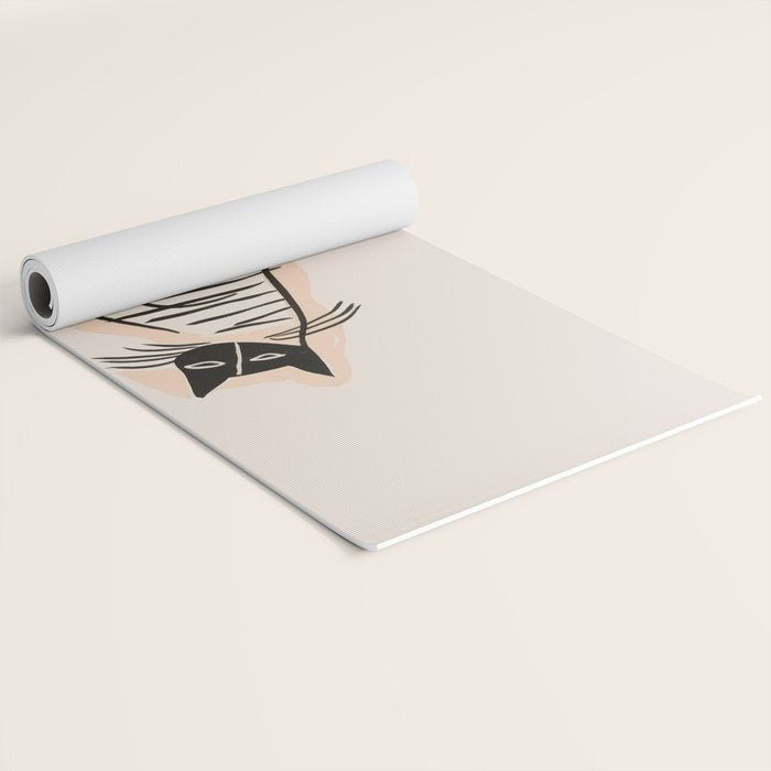 Abstract Cat in Lines Yoga Mat Gallery Image 2